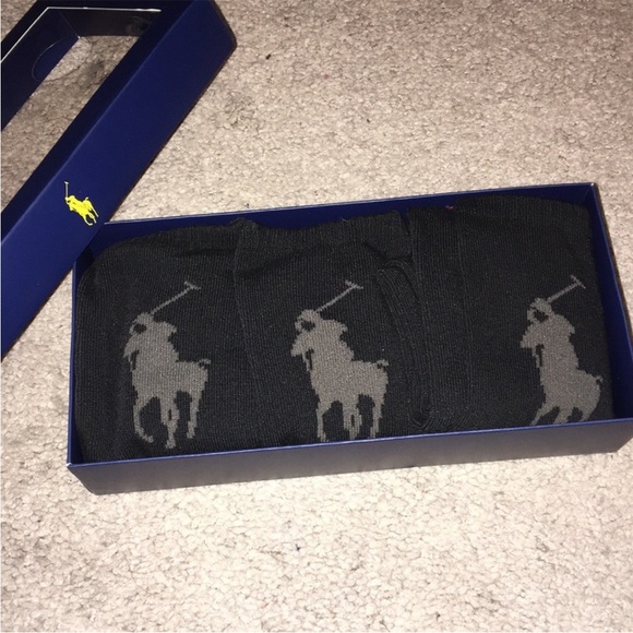 Polo Ralph Lauren 3 pair dress socks poly cotton black New casual Men’s 6-12.5 - Picture 1 of 13